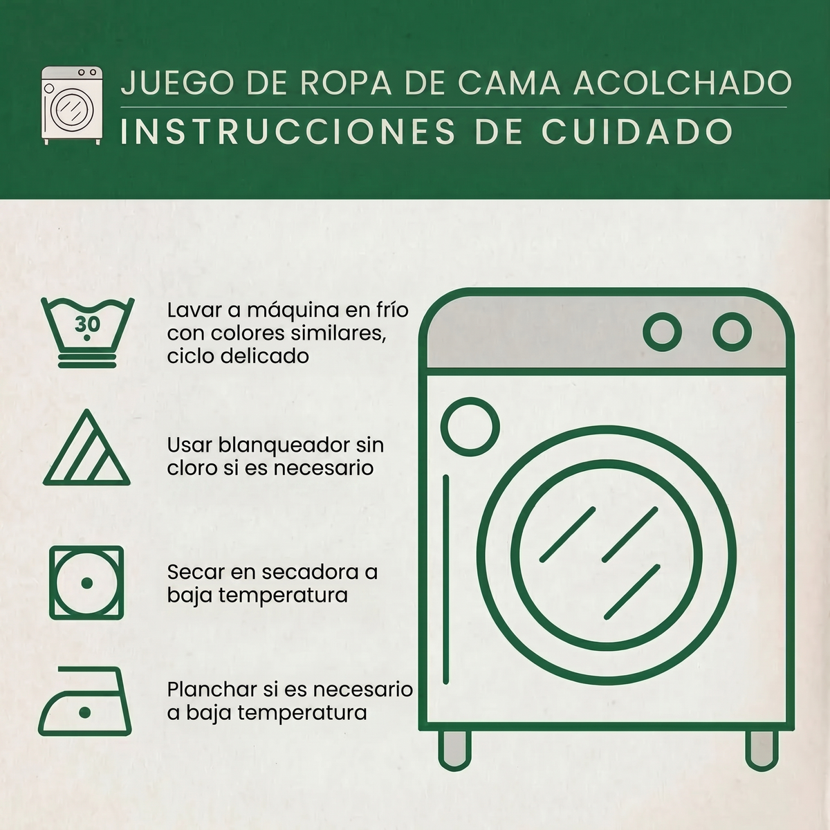Juego de Cama Acolchado de 3 Piezas - Bosque de la Alegría