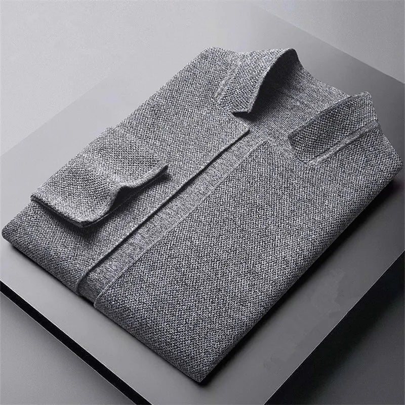Chaqueta de punto Rafael doblada, cuello mao