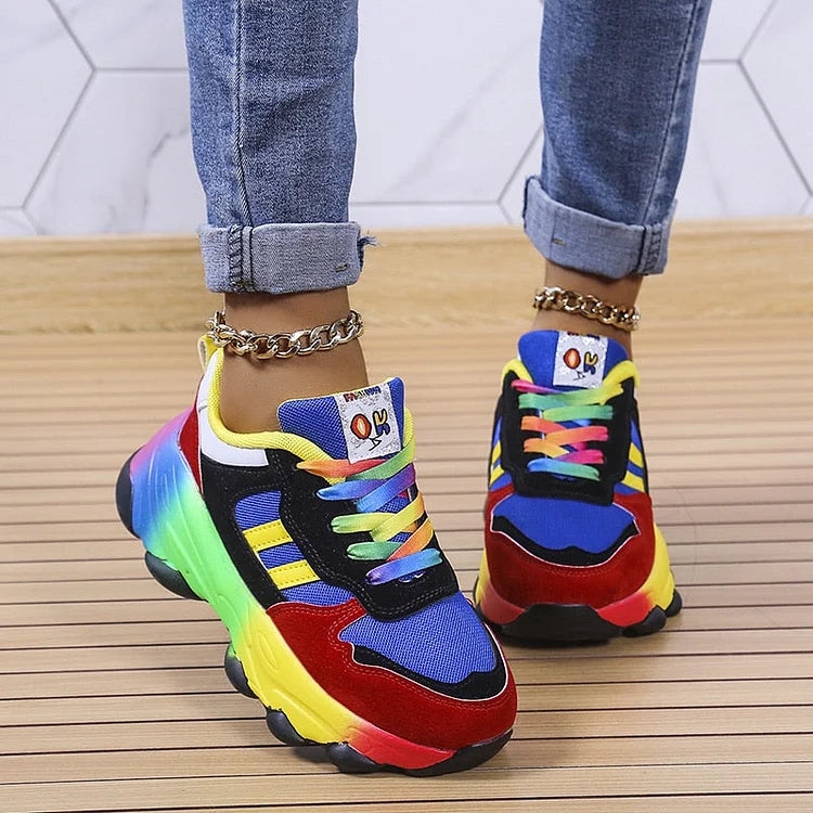 Aurora - Zapatillas Multicolor Máximo Confort de Punta Ancha