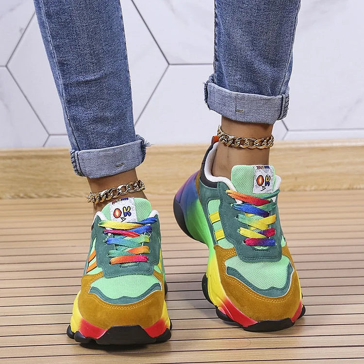 Aurora - Zapatillas Multicolor Máximo Confort de Punta Ancha