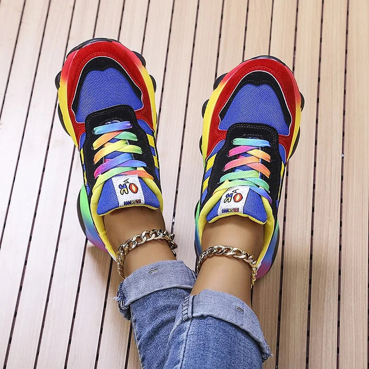Aurora - Zapatillas Multicolor Máximo Confort de Punta Ancha
