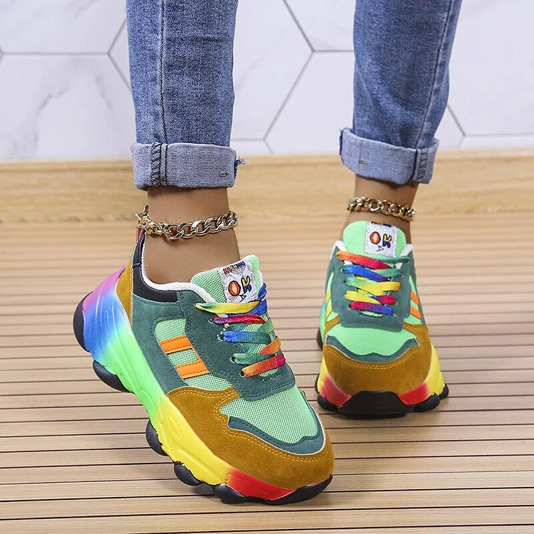 Aurora - Zapatillas Multicolor Máximo Confort de Punta Ancha